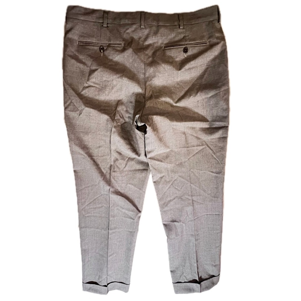 Lands End Mens 36x30 Traditional Fit‎ Wool Blend Dress Pants Gray Pleated